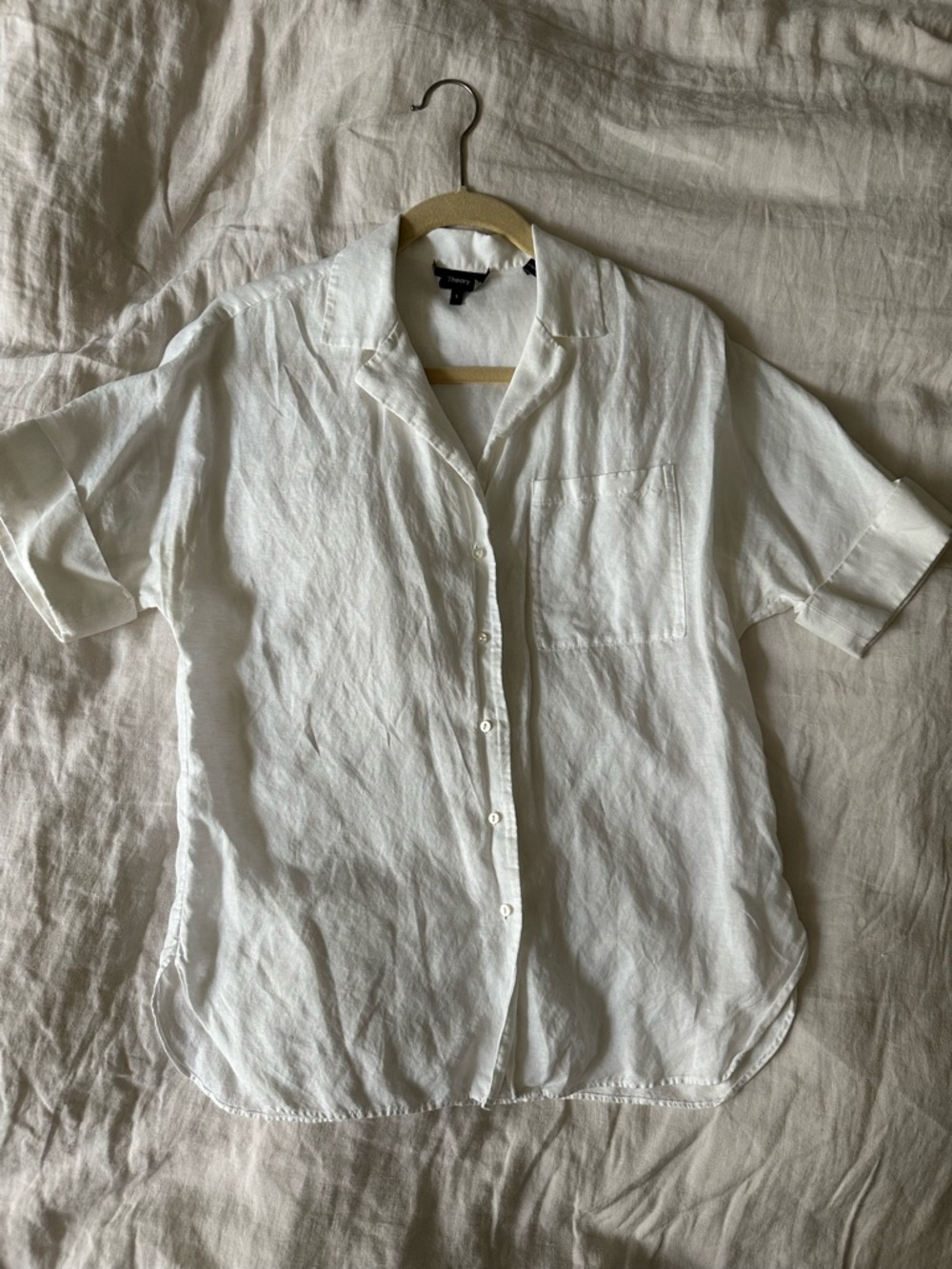 Theory Short-Sleeved Linen Oxford